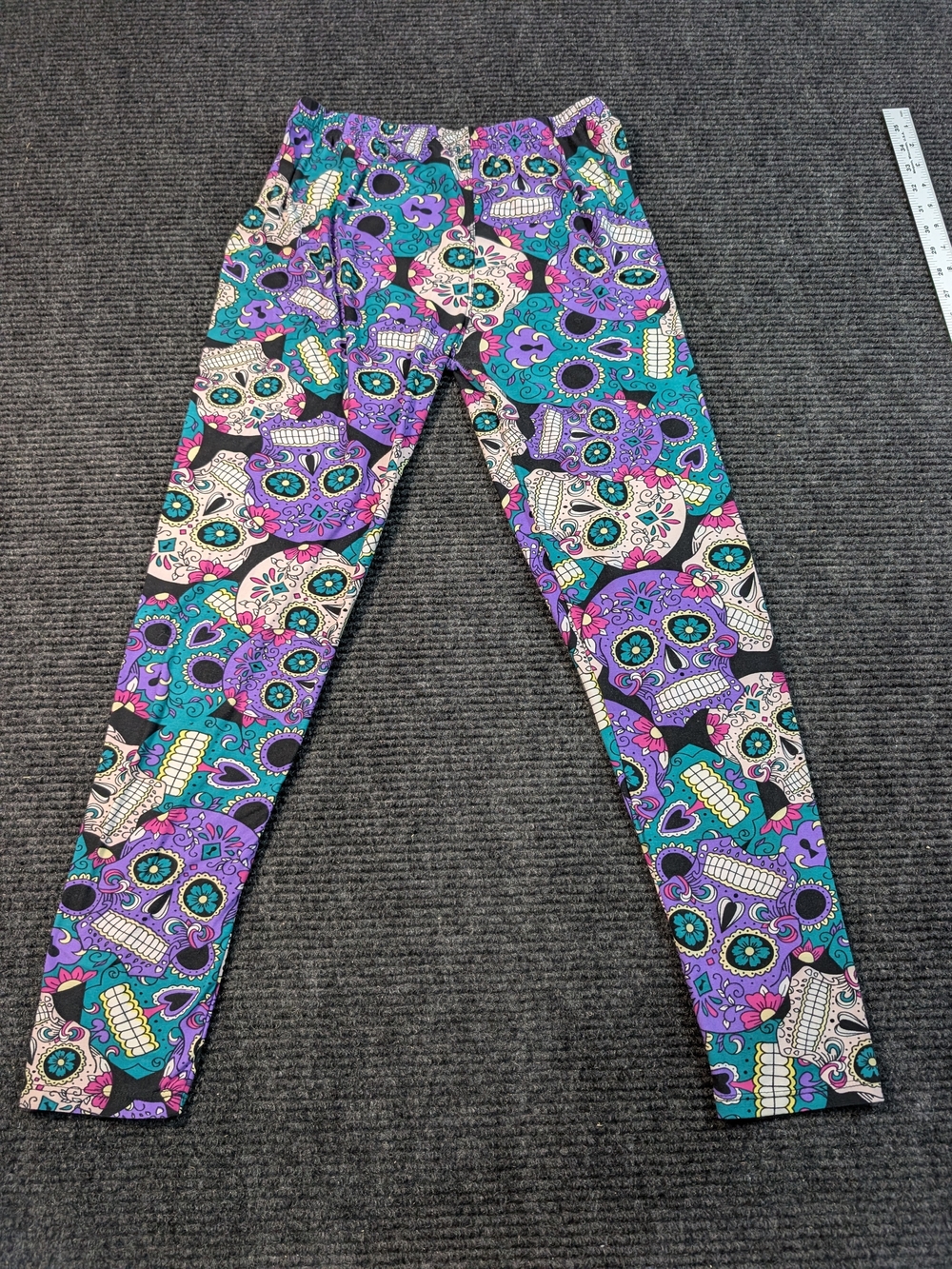 EEVEE Sugar Skull Floral Leggings Plus Size Day of the Dead Multicolor